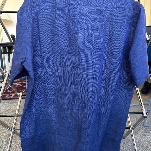 Original Fibres Linen Utility Shirt Navy M NWOT - Picture 3 of 8